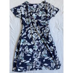 Soft Surroundings Cotton Dress Spring Summer Floral Wrap Style Women's Size 1X